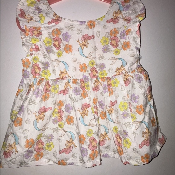 Disney White Floral little Mermaid Kids Blouse size 5T NWT - Picture 1 of 4